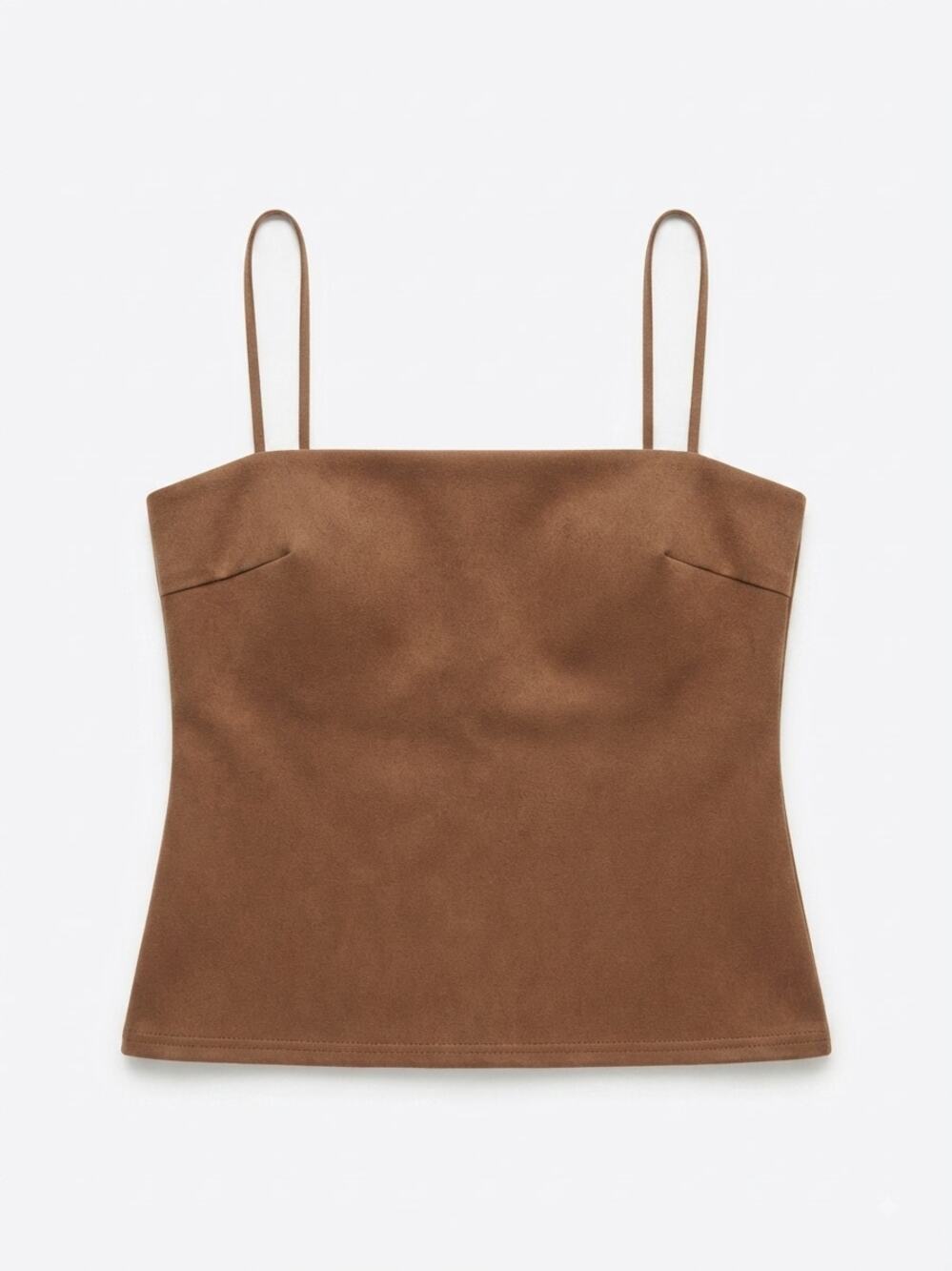 Love, Bonito Cami Top Women XS US 2 Brown Square Neck Spaghetti Minimalist Chic